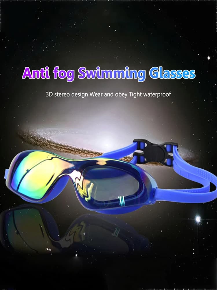 Lunettes de natation électroplaquées ajustables plongée étanches unisexe pour femmes hommes enfants ados