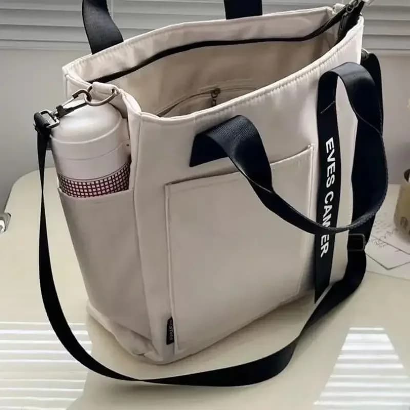 Sac à main tote nylon étanche grande capacité - Messenger scolaire fille simple tendance mode