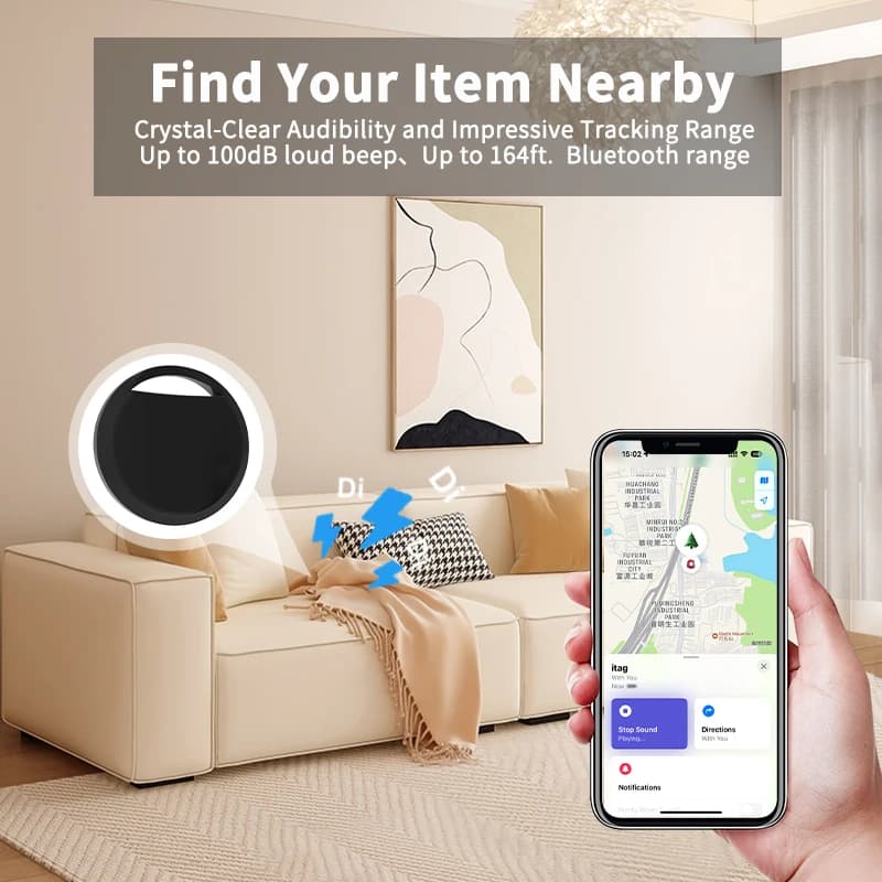 Tracker anti-perte compatible Apple Find My - Localisateur GPS pour matériel pêche iOS