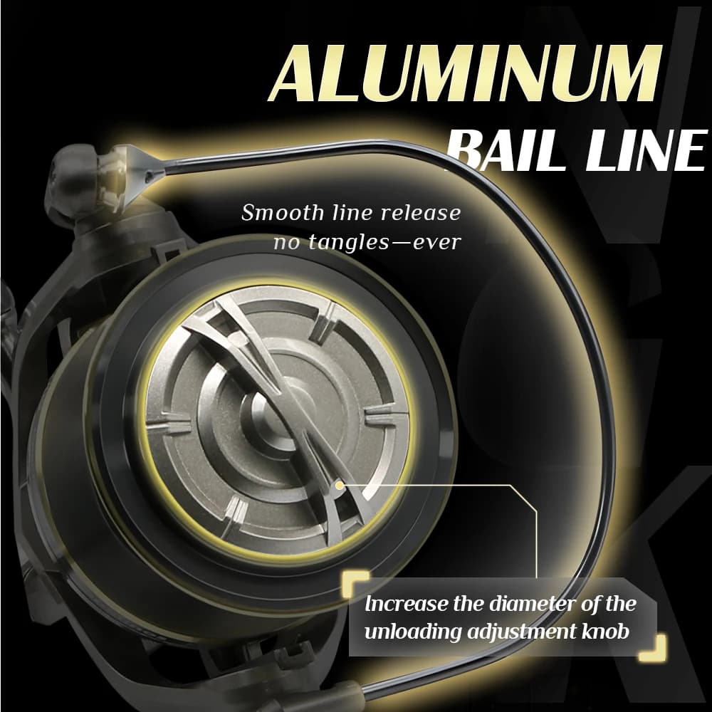 Moulinet spinning NGK série 8000-14000 frein 25KG avec roulements acier inox pour eau douce et mer