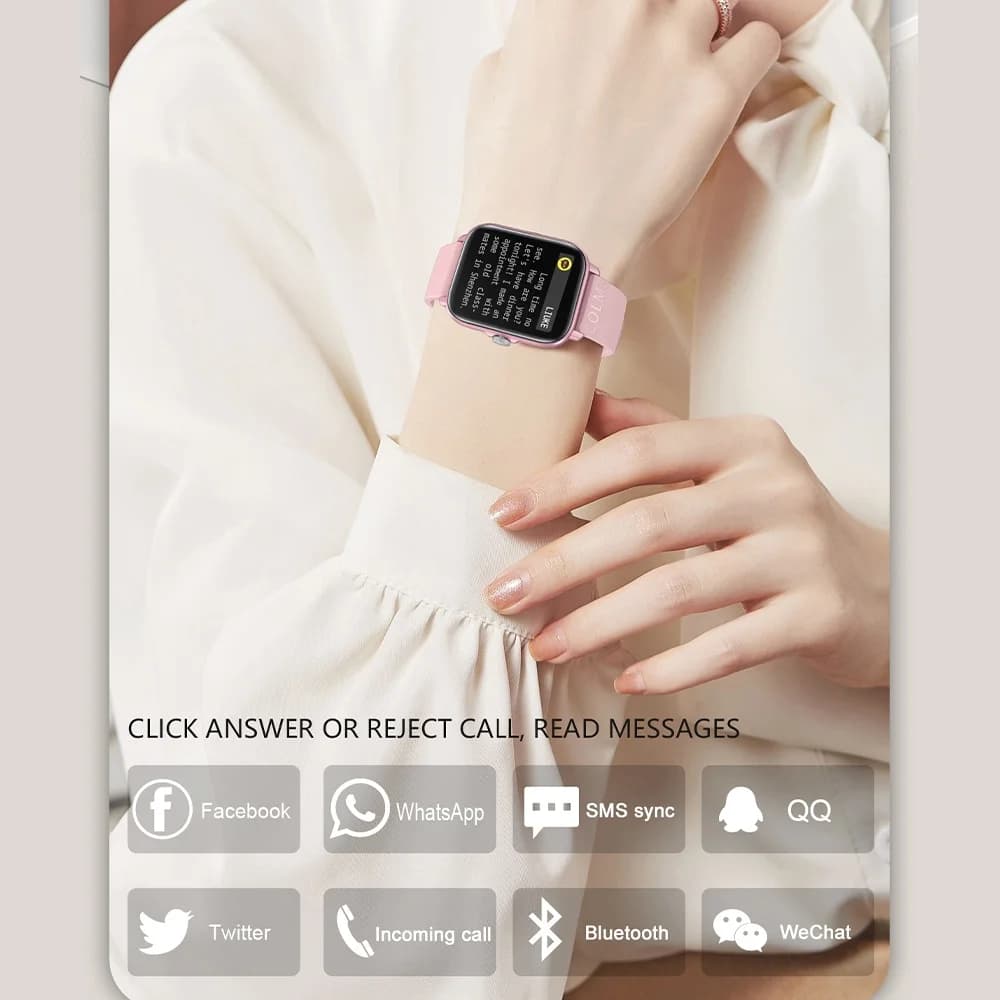 Smartwatch COLMI P28 Plus réponse appels Bluetooth étanche IP67 compatible Android iOS montre homme femme