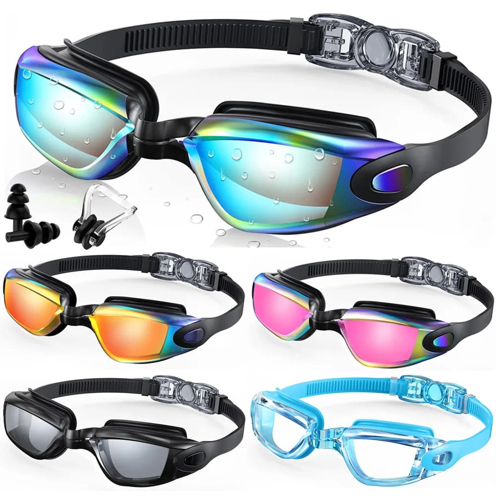 Lunettes natation professionnelles étanches - anti-buée 100% UV sans fuite adultes