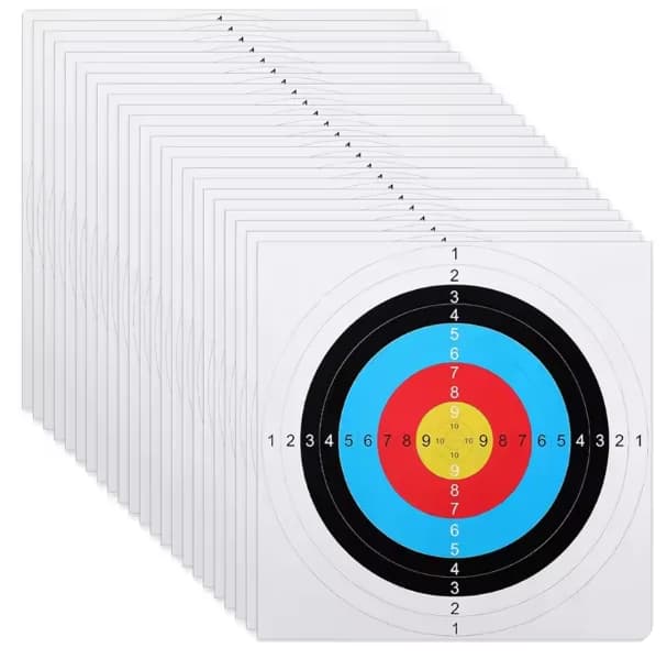 10/50 cibles papier 40x40cm bullseye pour entraînement tir pêche arc fléchettes - Pratique