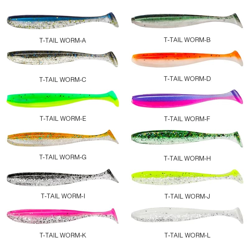 Leurre souple T Tail Worm TSURINOYA 100mm et 120mm, appât artificiel parfumé pour la pêche du bar