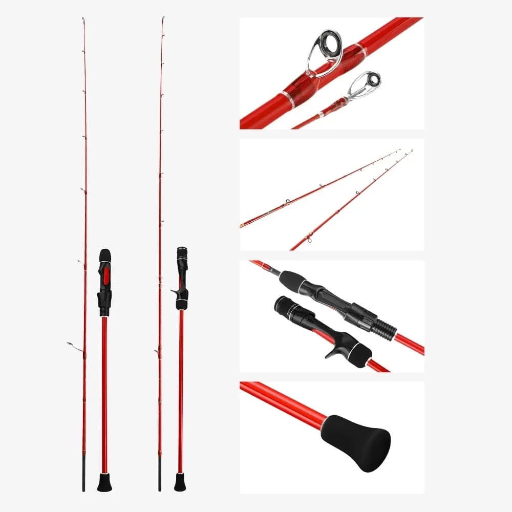Canne jigging léger 1.8m 30-80g pour pêche lente avec pointe solide et leurres à queue en caoutchouc