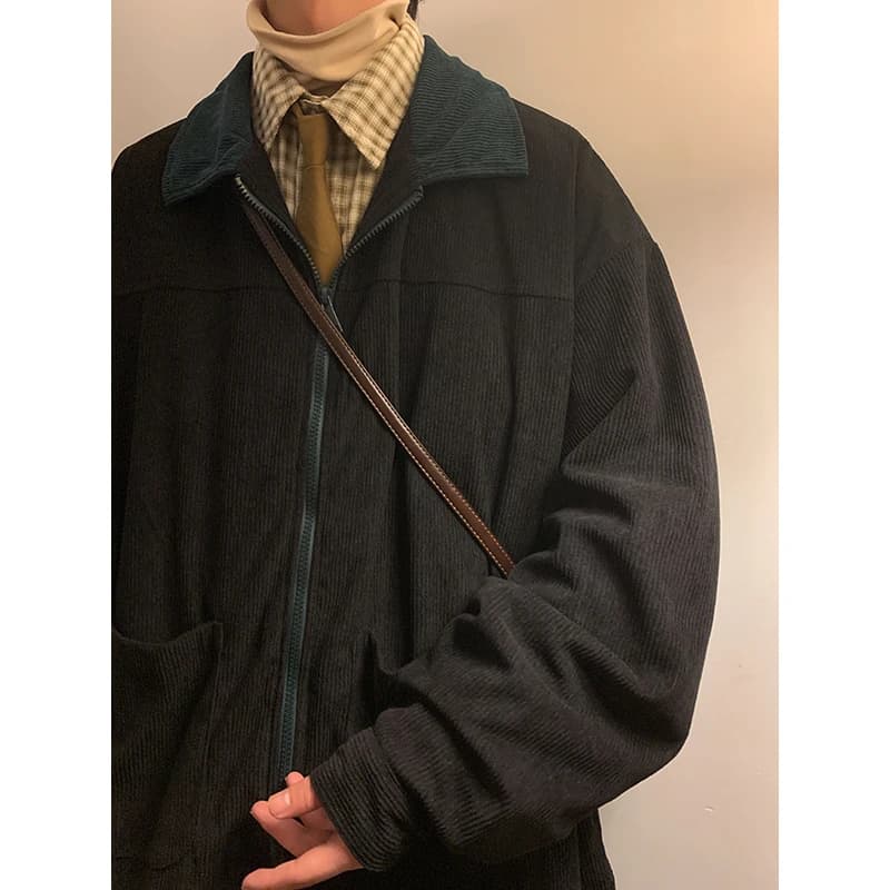 Bomber vintage américain 2025 homme loose cargo pêche automne style rétro coupe-vent