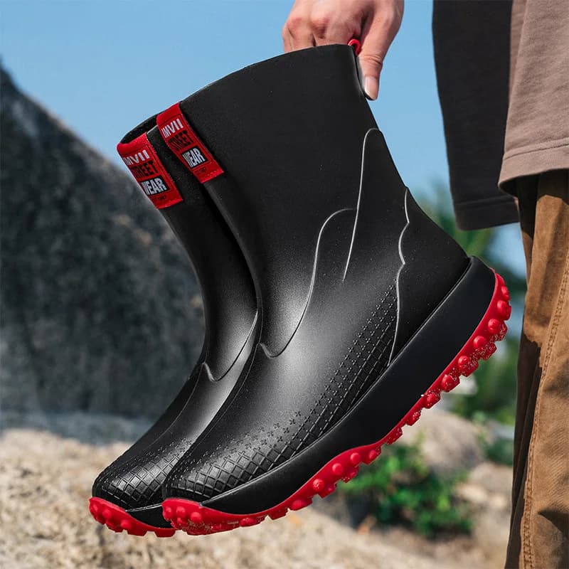 Chaussures de pêche légères homme 2026 imperméables caoutchouc durable anti-dérapantes extérieur - Bottes pluie pêche