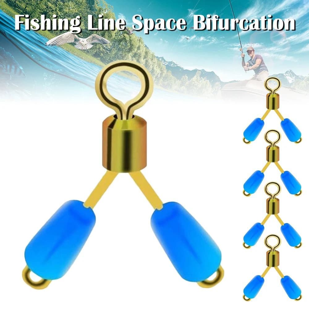 5 outils de montage pour pêche - Connecteur double hameçon type eight avec système de bifurcation de ligne