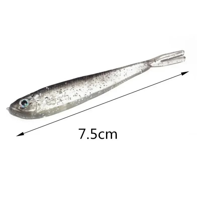 Leurre souple swimbait queue fourchue avec/sans hameçon - Appât silicone pour pêche active des carnassiers