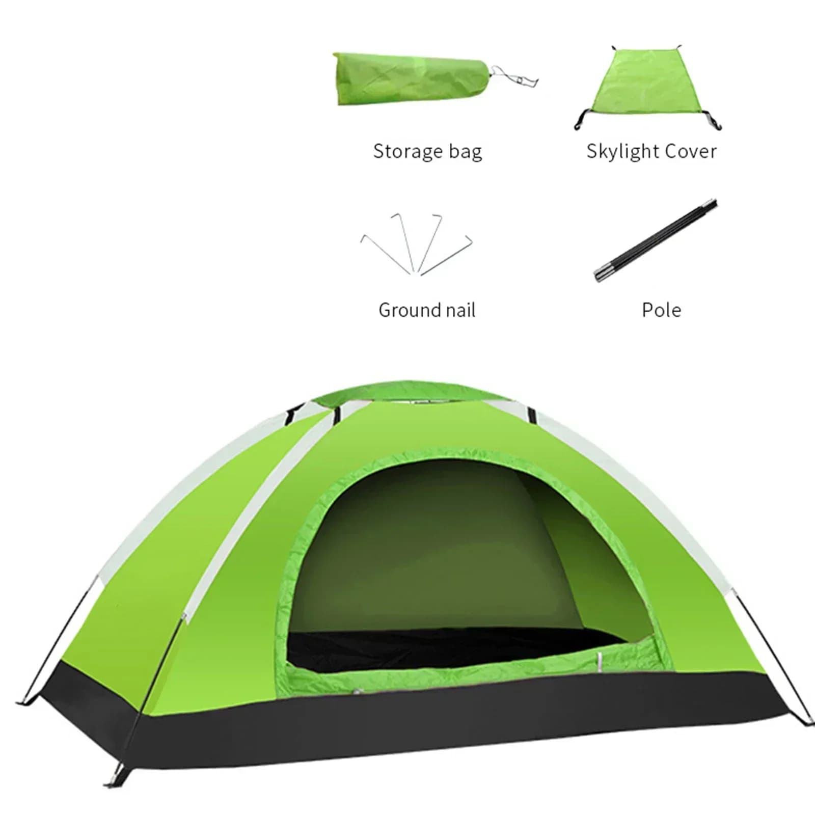 Tente ultralégère pêche 1/2 personne - Couche unique anti-UV pour randonnée et voyage