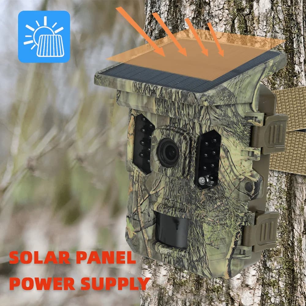 Caméra trail solaire 4K 1080P vision nocturne étanche WiFi Bluetooth APP détection mouvement