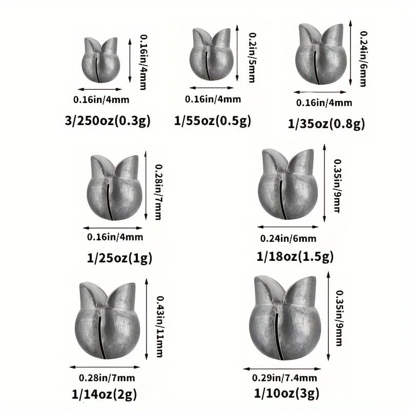 Set de plombs split shot 40/50 pièces - Poids en plomb faciles à fixer pour lancer amélioré, pêche au bar
