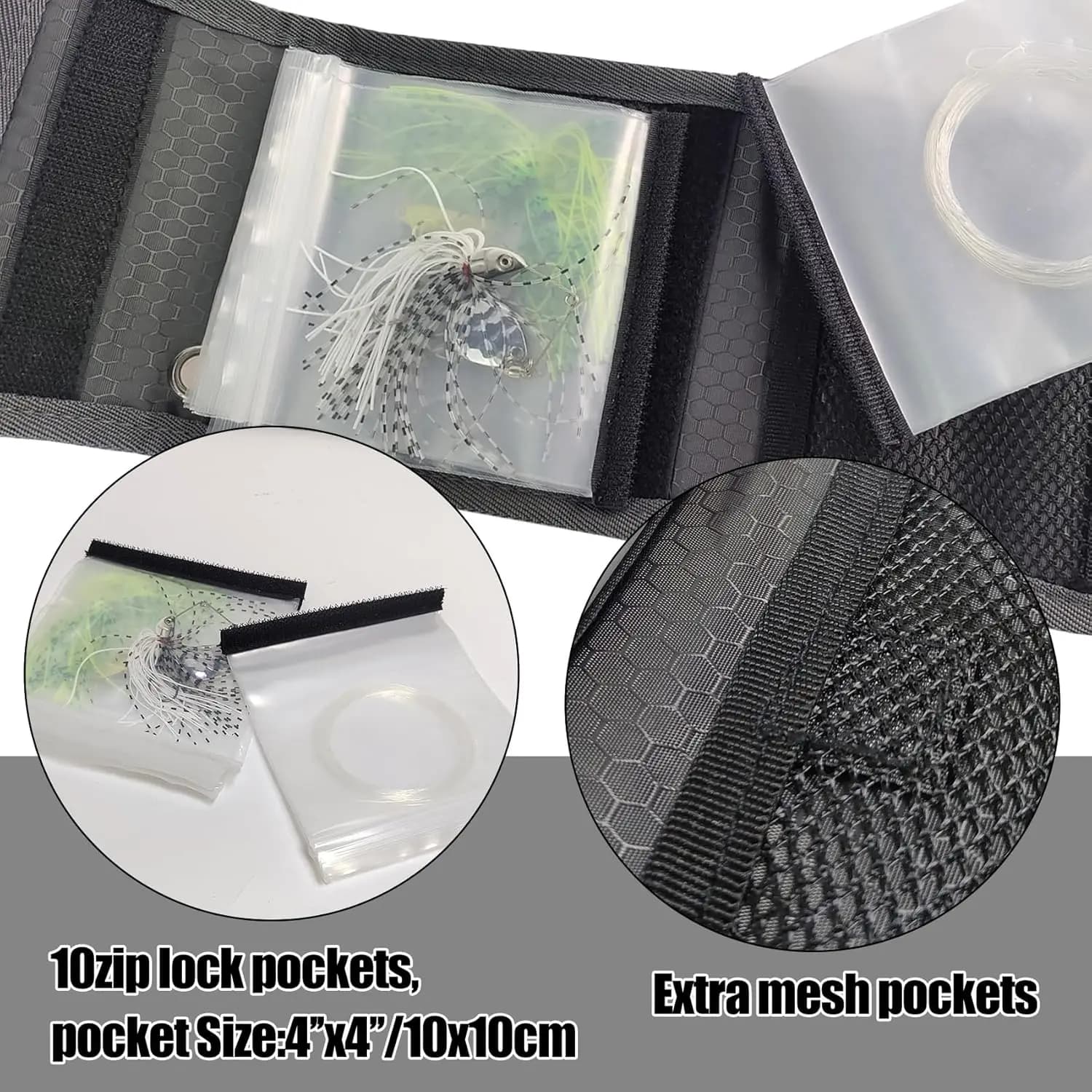 Portefeuille pêche Aventik 10 poches pour bas de ligne et accessoires de pêche à la mouche