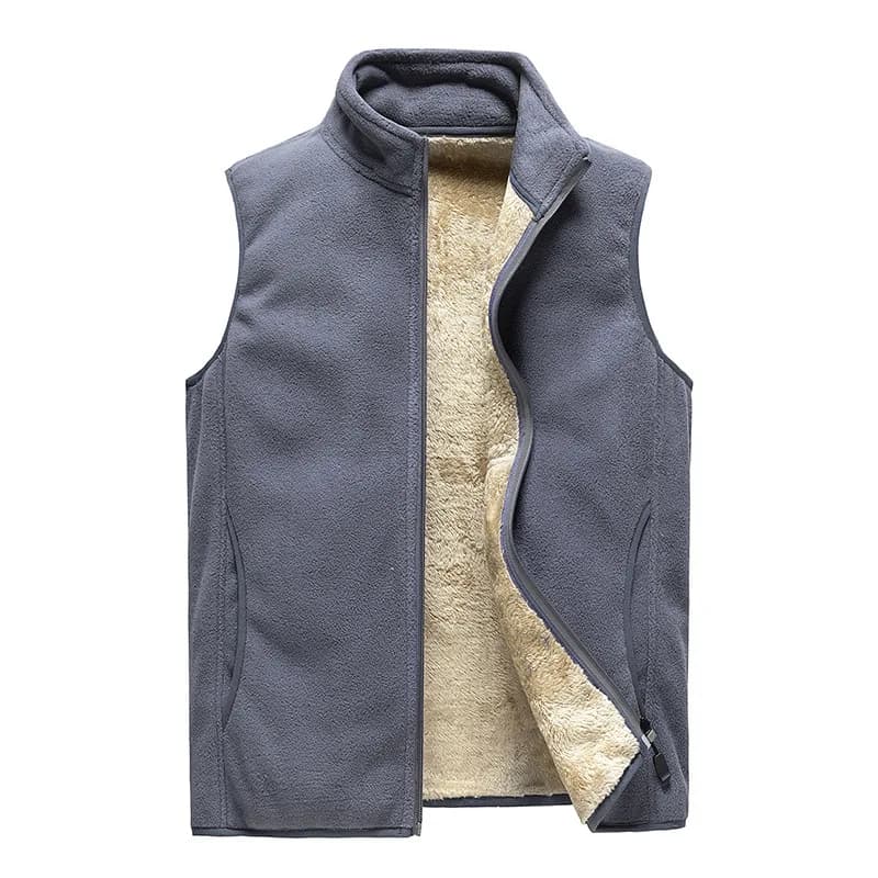 Gilet d'hiver en laine cachemire pour pêche élégante, fermeture éclair et coupe casual tailles S à 8XL