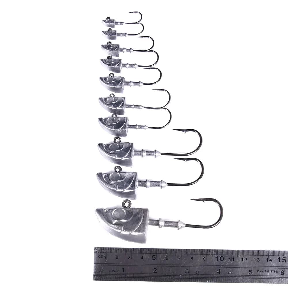Big Jig Head Long Hook Heavy Triangle Head pour leurres souples et vers - Hameçon pêche robuste