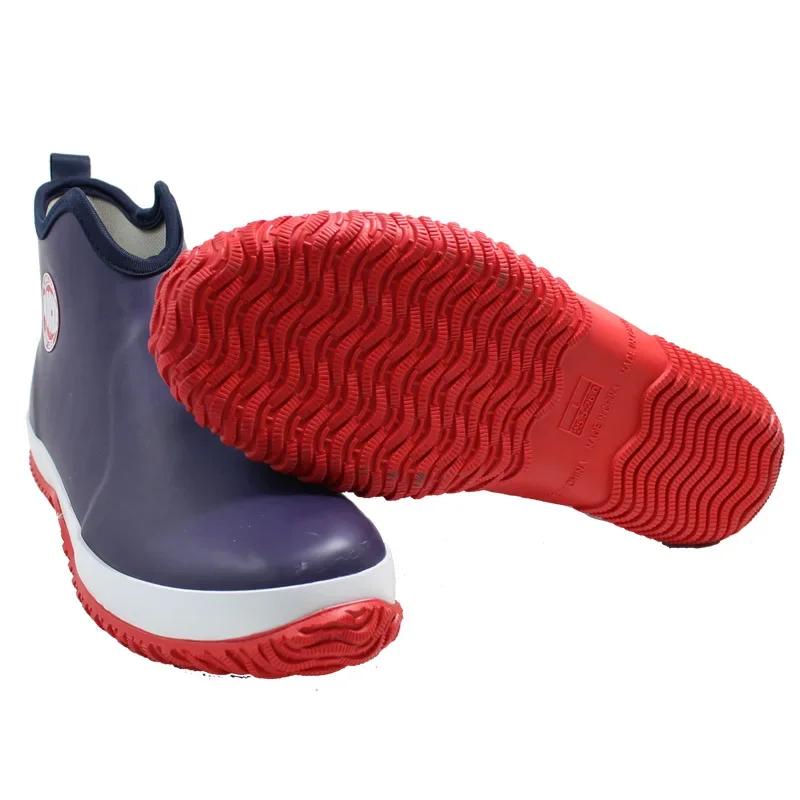 Bottes pluie cheville homme caoutchouc anti-dérapantes pour pêche jardin et travail