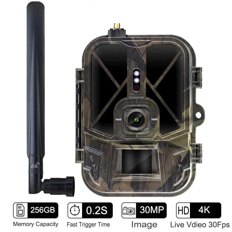 Caméra wildlife 4G 4K 36MP waterproof IP66 - Vision nocturne IR invisible et détection 120°