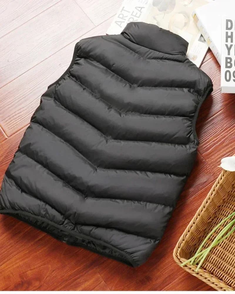 Veste sans manches matelassée homme 2025 - Doudoune légère chaude pour l'hiver - Blouson coupe-vent