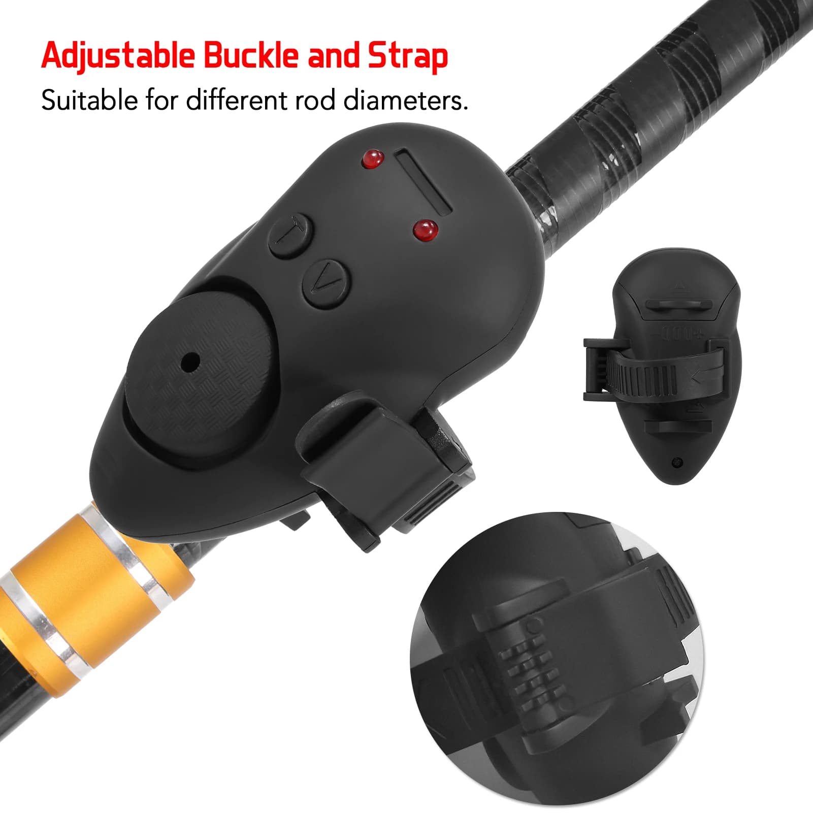 Kit alarme appât Lixada lumineux pour pêche - Indicateur numérique avec étui portable étanche