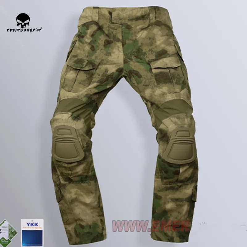 Pantalon combat EMERSON G3 avec protections pêche airsoft tactique camouflage AT-ACS FG