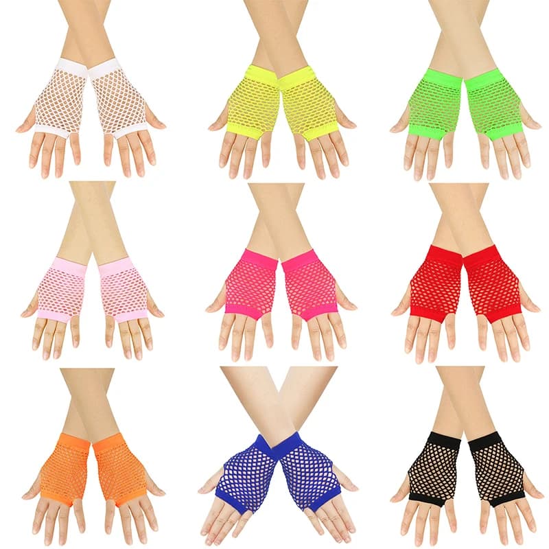 Gants filet pêche fille doigts nus rock soirée club gothique accessoire mode tendance