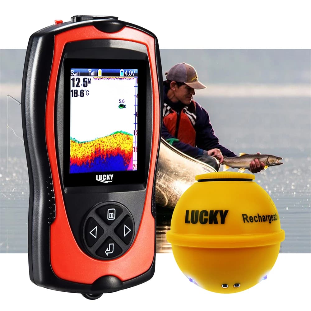 Détecteur poissons sonar portable 45m profondeur rechargeable sans fil pour pêche précise en mer lac