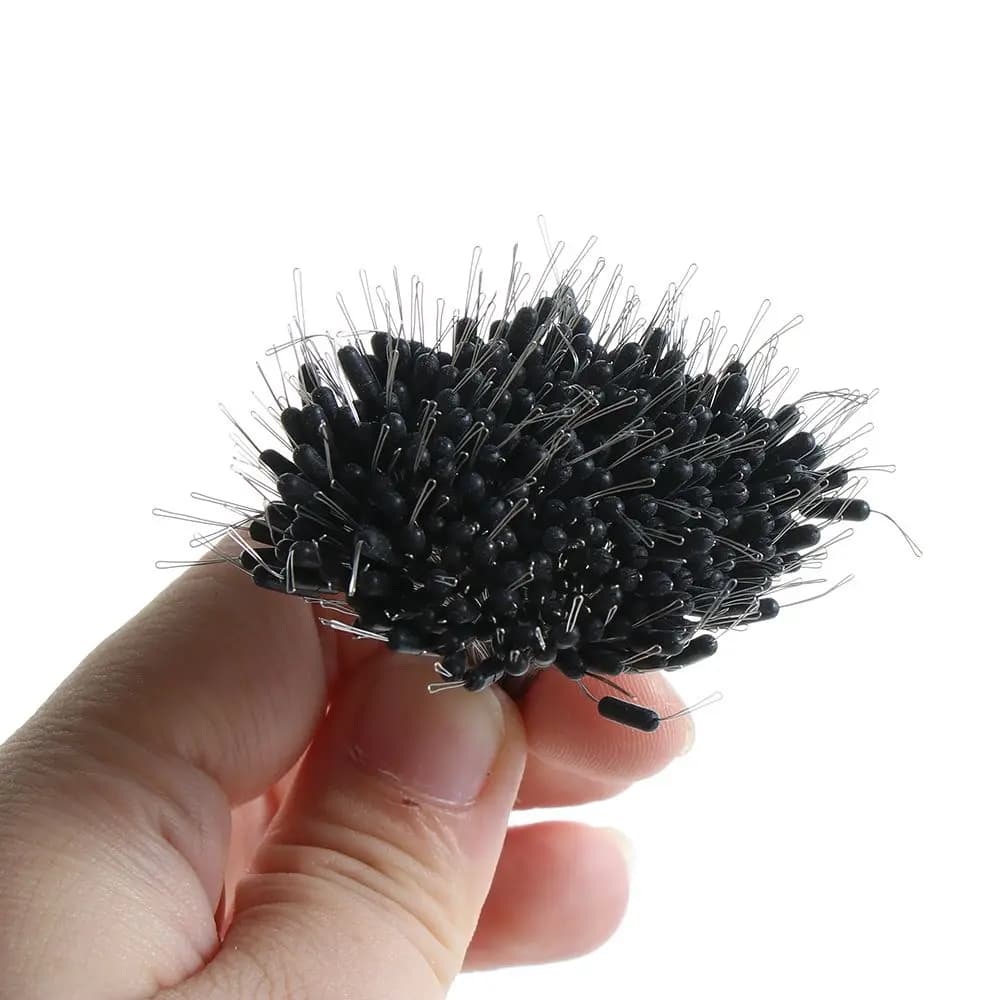 300 stop-lignes silicone noir pêche flotteurs - Billes arrêt ligne résistance pêche accessoires