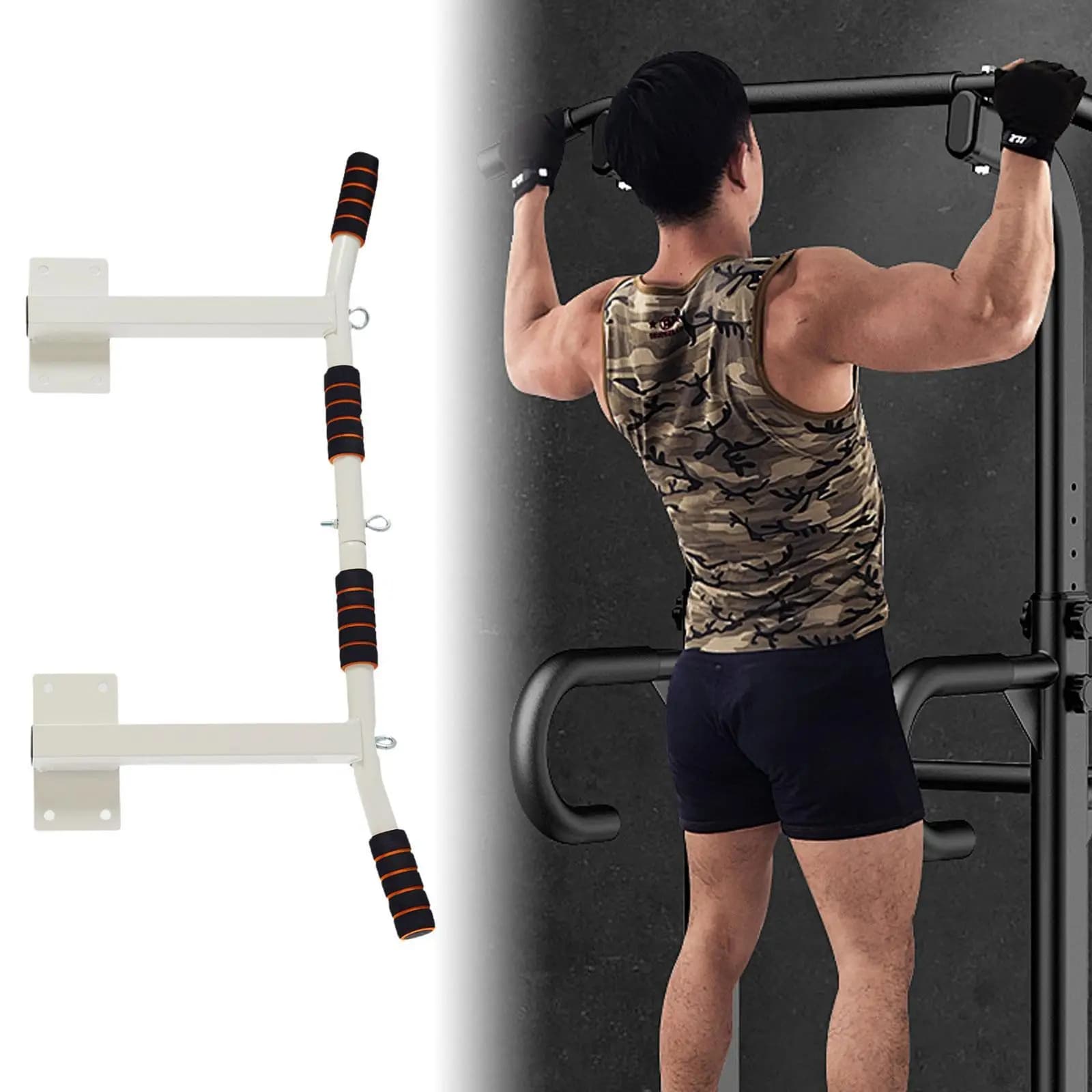 Barre de traction murale sport 300kg charge max équipement musculation traction dips renforcement haut du corps