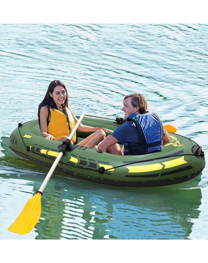 Canoë gonflable 2 personnes pliable pêche - Bateau PVC résistant dérive avec accessoires
