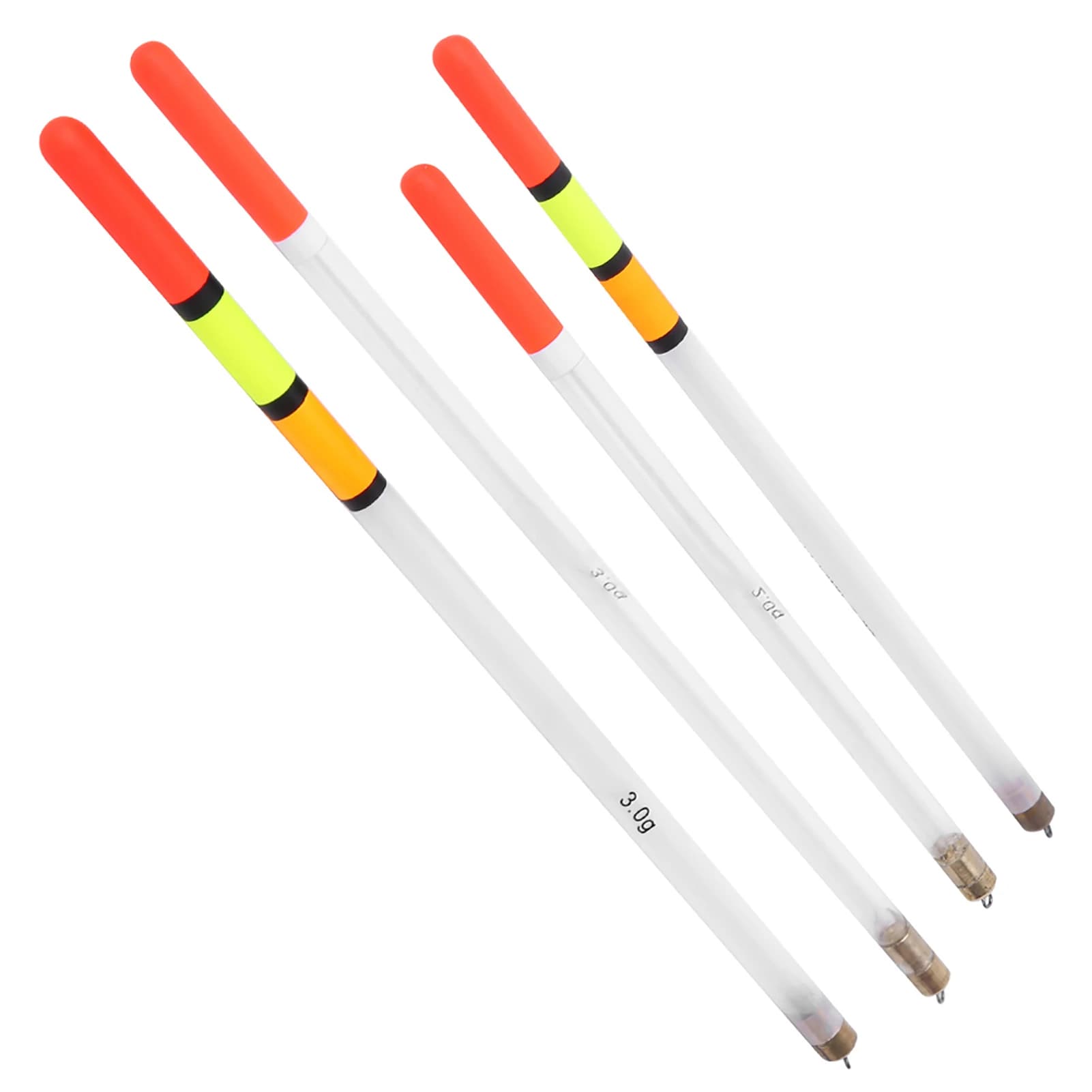 Kit de 10 flotteurs de pêche durables en plastique, bâton et tube polyvalents pour appâts et amorces