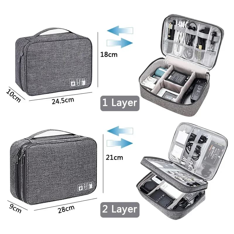 Organisateur électronique voyage étanche grande capacité - Poche rangement câbles USB chargeurs écouteurs