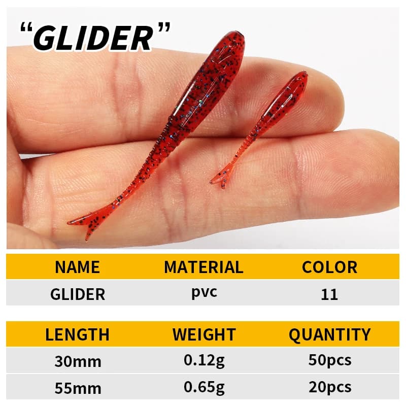 Leurre souple glider 5.5cm/3cm - Leurre plongeant tremor bait pour pêche au leurre souple wobbleur