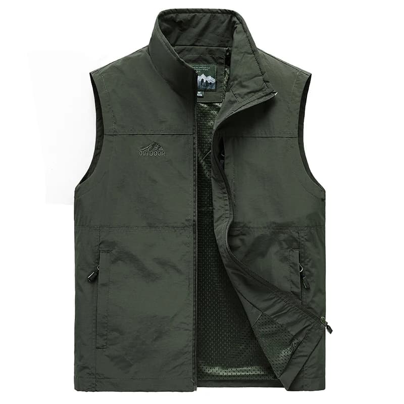 Gilet sans manches pêche homme été - Veste respirante multipoches pour pêche et voyage