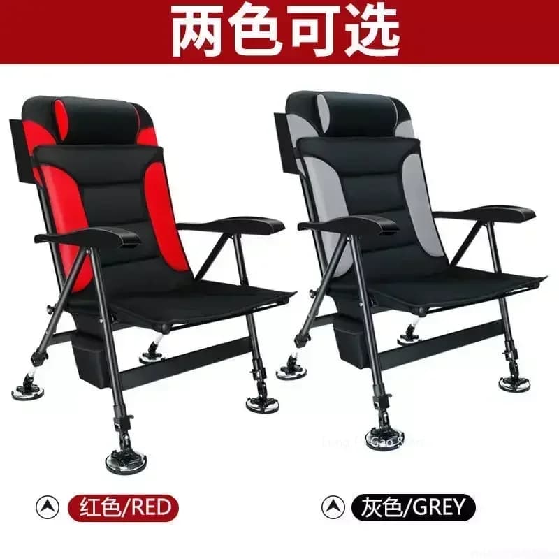 Chaise pêche pliante aluminium réglable inclinable pour pique-nique plage portable