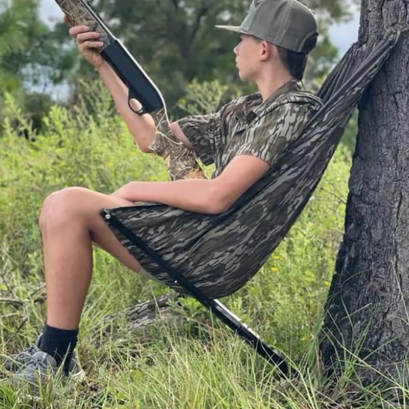 Chaise camouflage hamac pêche chasse portable - Siège suspendu arbre léger pour camping discret