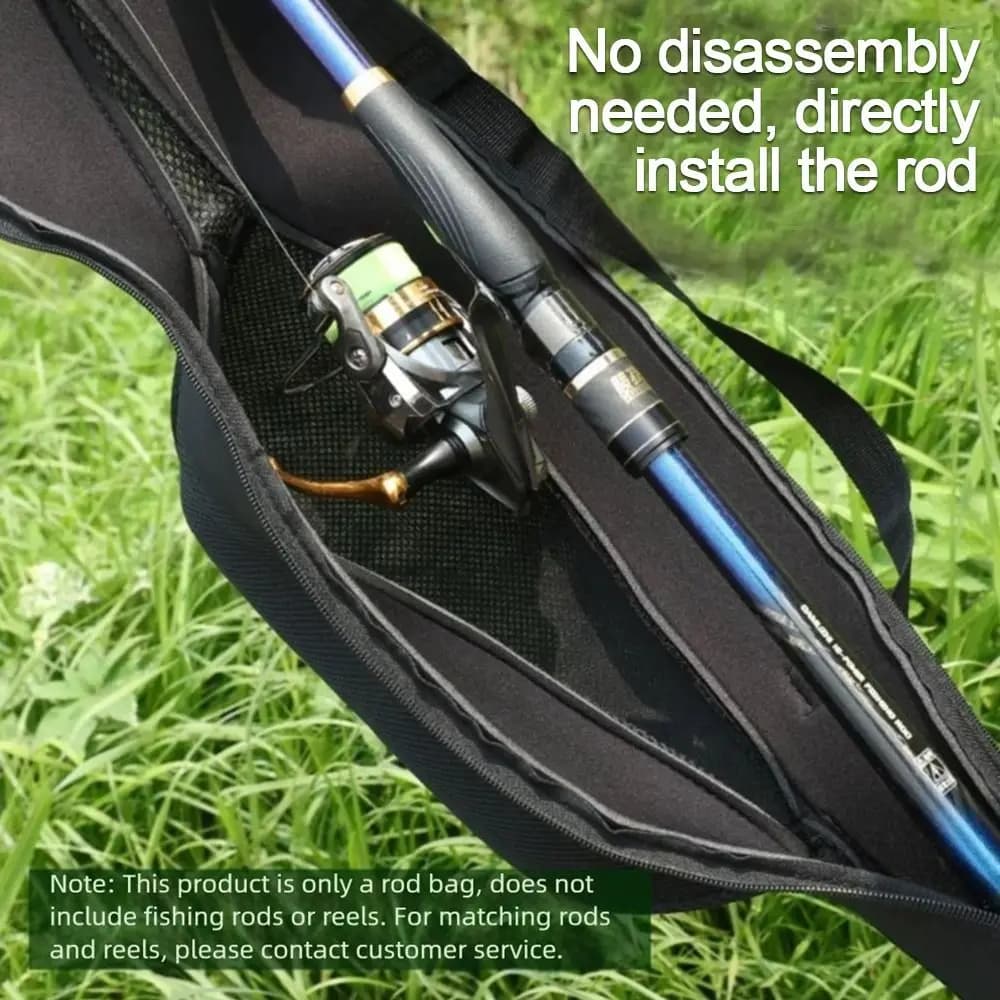 Nouveau sac canne pêche portable avec sangle : étui pliable 118/128cm pour canne et moulinet