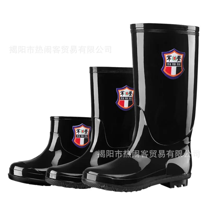 Bottes de pluie extra petites hautes tube cuisine protection travail anti-dérapantes imperméables noires