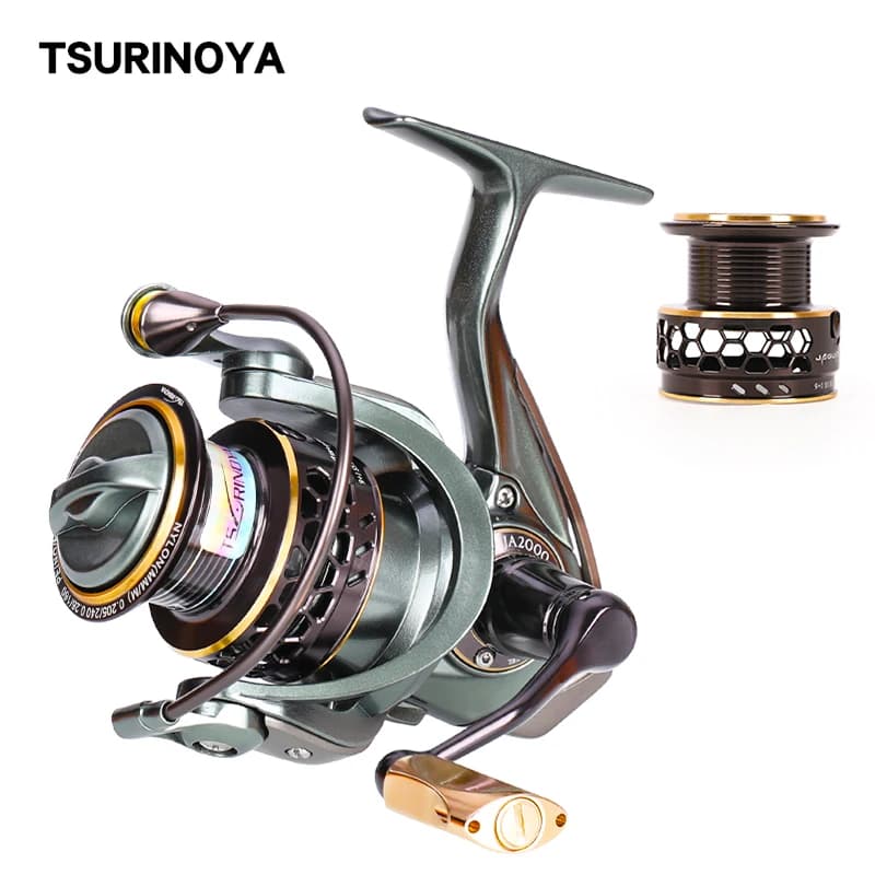 Moulinet TSURINOYA JAGUAR 2 bobines - 1000 à 3000, 185G, frein carbone 6KG pour carpe et mer