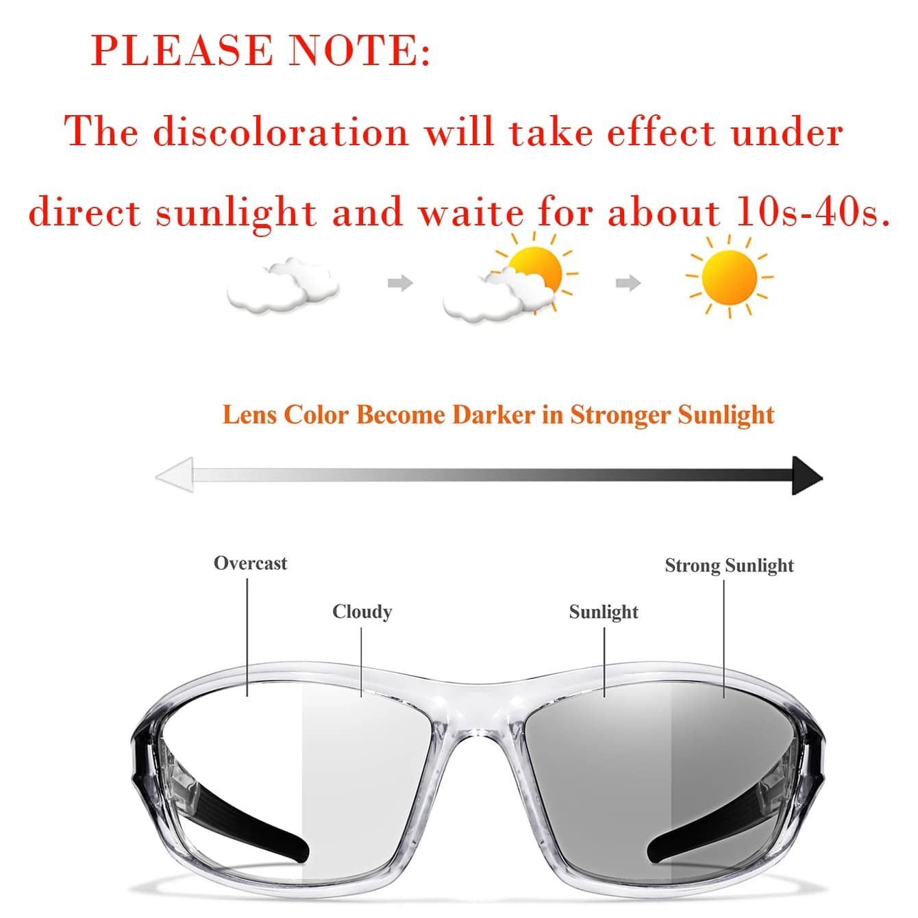 Lunettes photochromiques vélo pêche unisexe - confort MTB running cyclisme outdoor