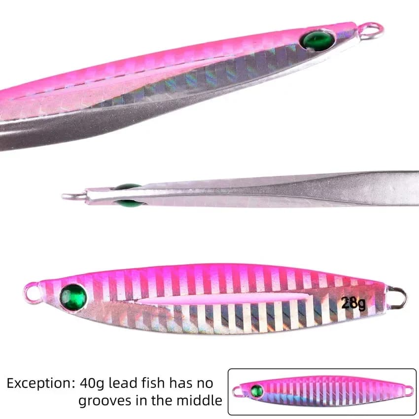 Kit 5 jigs métal 7g-40g pour pêche trolling et jigging - Leurres poids pour bass et truite de mer