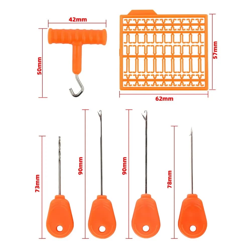 Kit d'Aiguilles pour Appâts de Carpe Hirisi BT09 - 7 Pièces en Boîte Accessoire Pêche