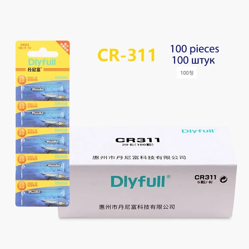 100 flotteurs lumineux pour pêche en lac et rivière - Flotteurs DLY CR311 322 425 + hameçons