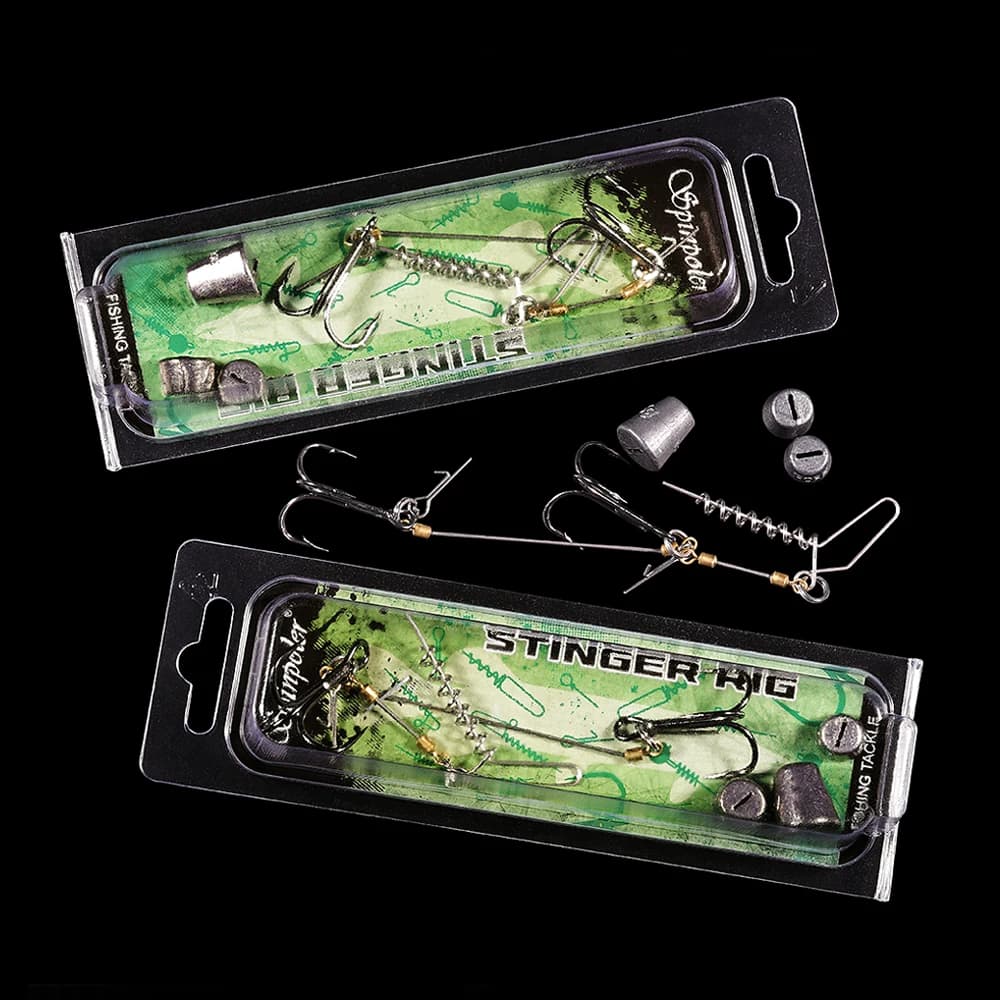 Montage Spinpoler Pike Stinger avec plomb spiral et triples hameçons pour shads curltails carnassiers