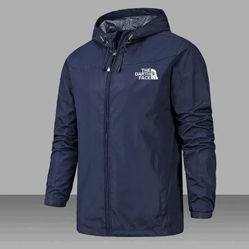 Veste coupe-vent imperméable homme 2025 - Parka à capuche zippée - Randonnée printemps automne