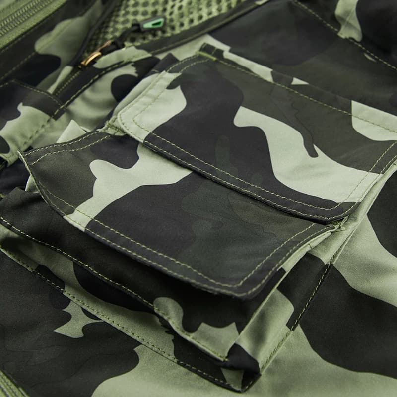 Veste camouflage homme sans manches été multi-poches pour pêche travail et loisirs
