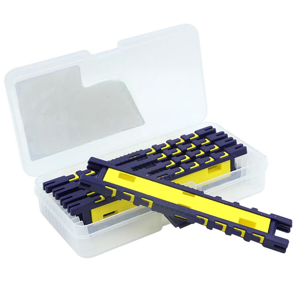 5Pcs support hameçons snellés avec boîte de rangement et enrouleur ligne pêche organisateur matériel