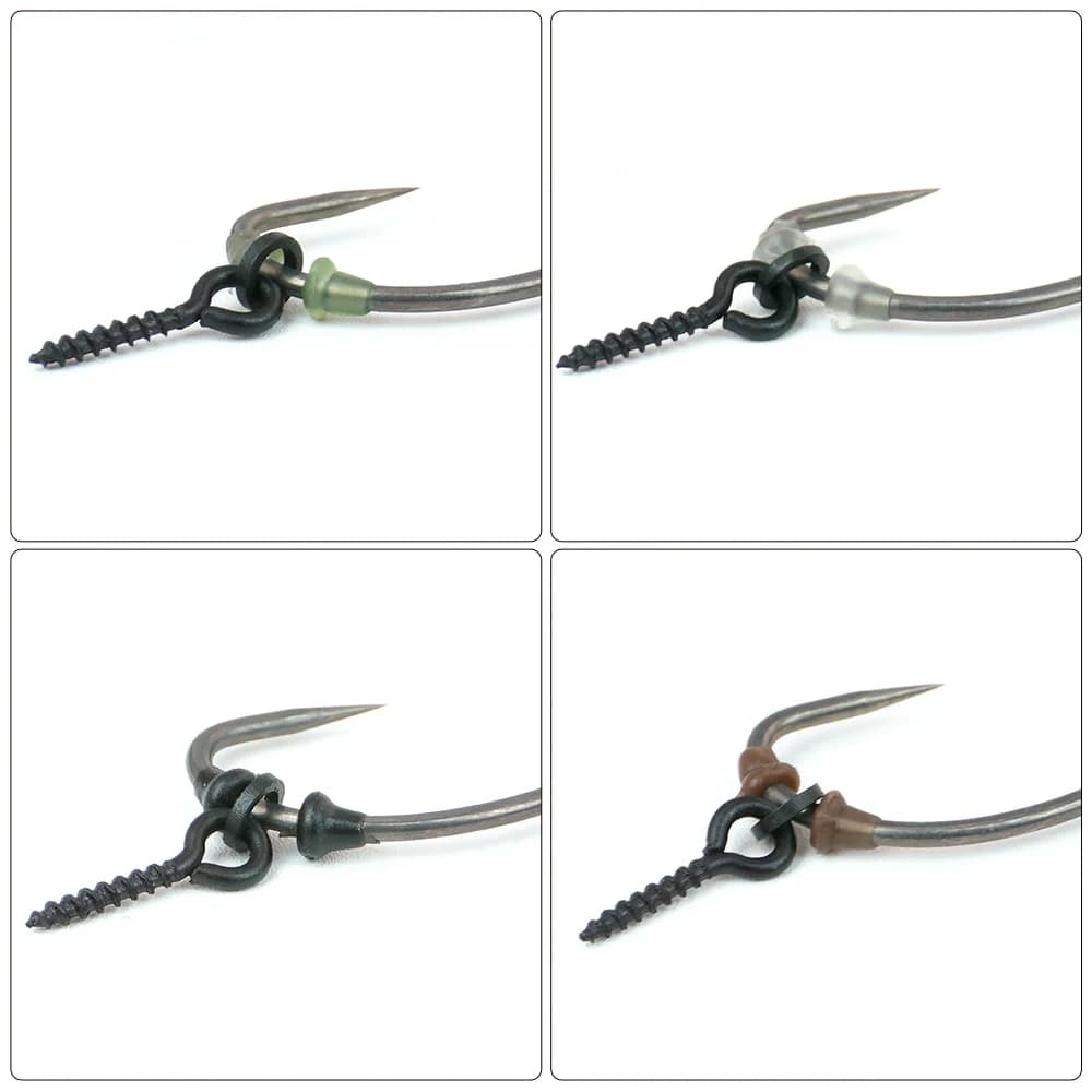 50 stops élastiques souples pour montages carpe - Accessoires terminal rigs 4 couleurs