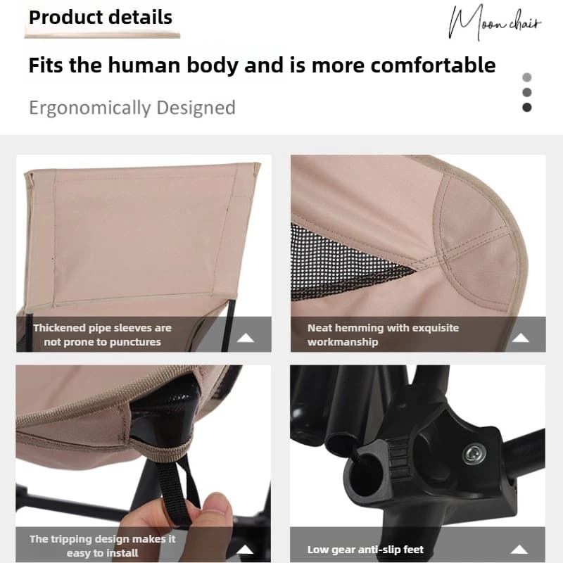 Chaise de camping pliante légère structure carrée pour pêche randonnée et montagne portable