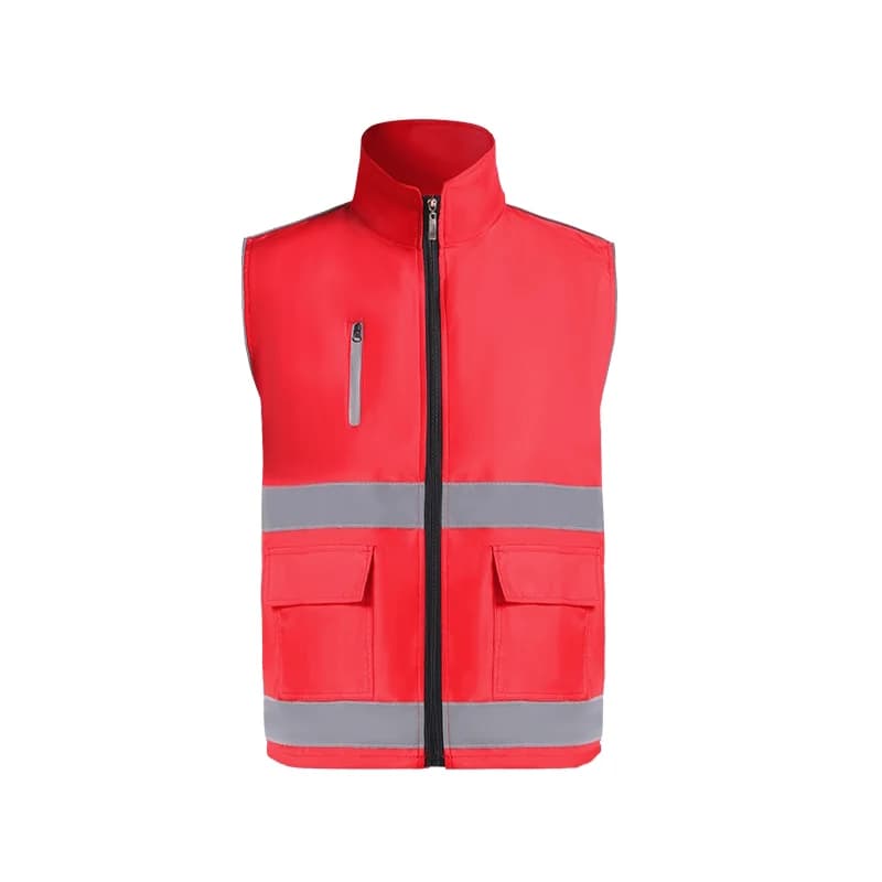 Gilet travail haute visibilité deux tons construction - Veste bénévole pêche homme - Équipement sécurité professionnel