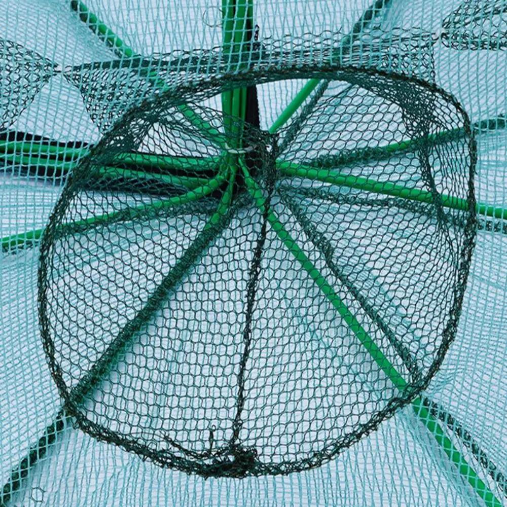 Filet de pêche pliable et durable avec 6 à 10 trous - Cage maille nylon verte